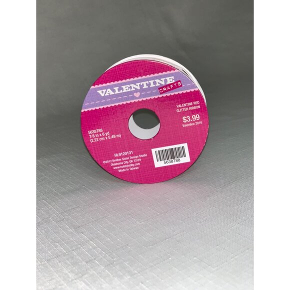 Craft Red Glitter Ribbon 1.5" x 6 Yard Sewing & Gift Wrapping Christmas Holiday - Picture 2 of 3